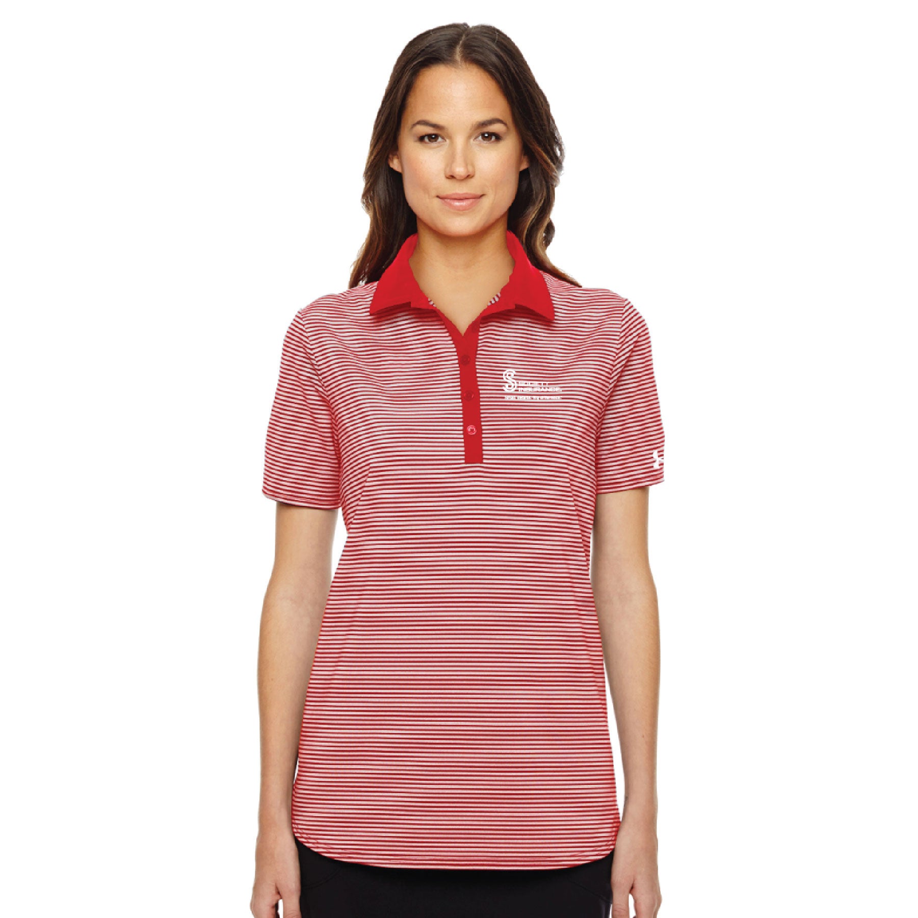 Women's Under Armour Red Stripe Polo