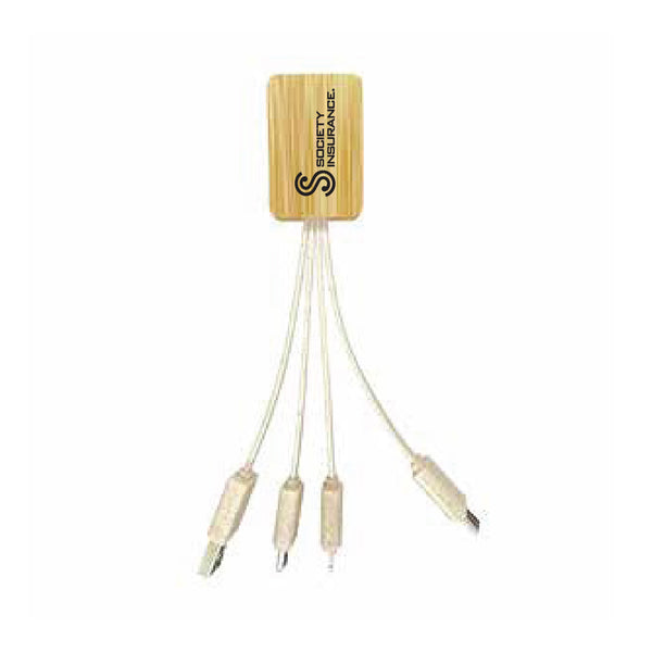 Eco Friendly Bamboo/Wheat Straw 4 in 1 Cable