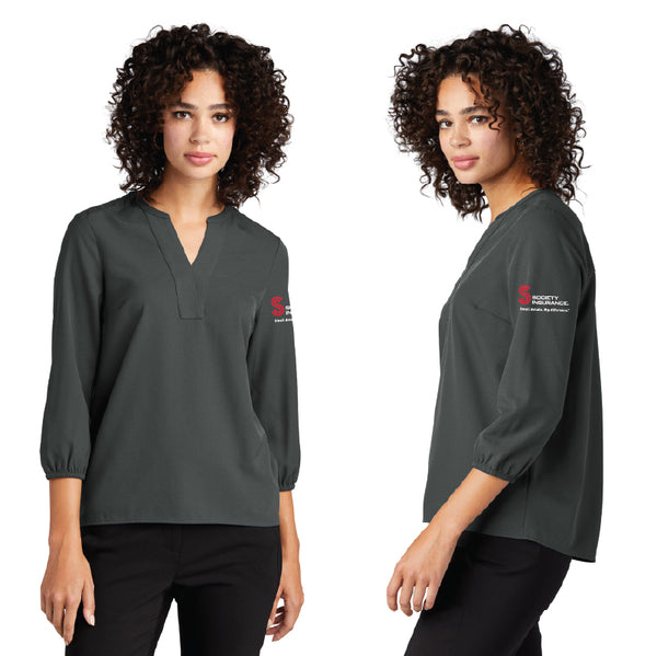 Mercer+Mettle® Women's Stretch Crepe 3/4-Sleeve Blouse