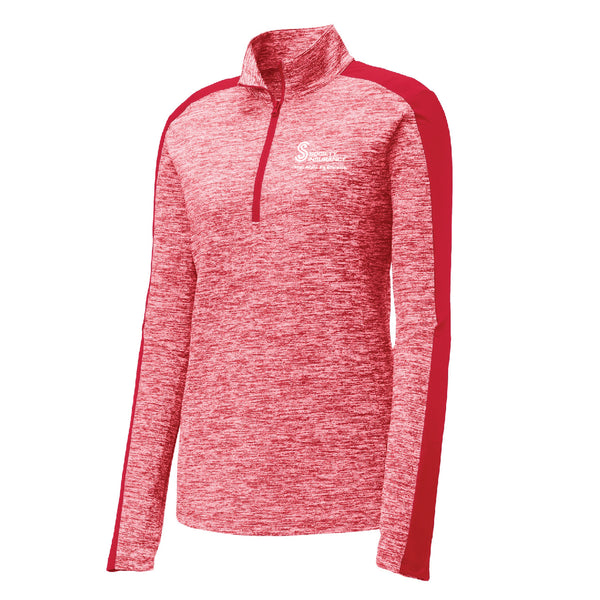 Sport-Tek® Women's PosiCharge® Electric Heather Colorblock 1/4-Zip Pullover